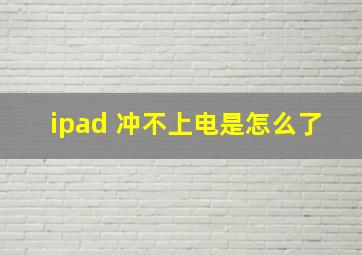 ipad 冲不上电是怎么了